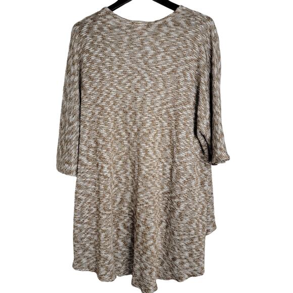 Lu LaRoe Womens Open Cardigan Soft Knit Long Brown White Size Medium  EUC - Picture 3 of 6